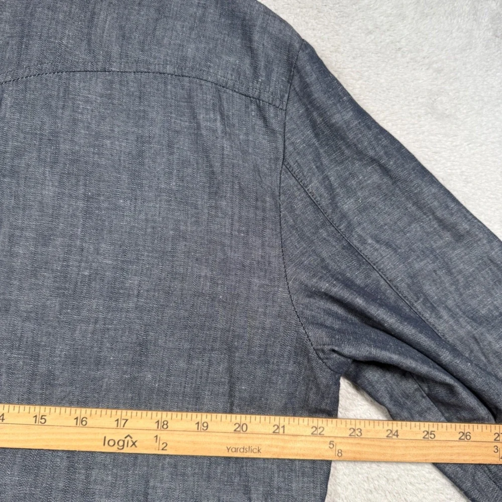 Gap 1969 Jacket Mens Large Blue Linen Cotton Blend Retro Bomber Lightweight‎